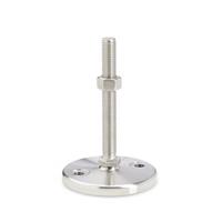 GN 23 Stainless Steel Levelling Feet with Turned Base Plate with Mounting Bore